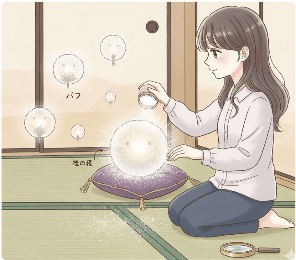 餌は化粧品のおしろいでいいの？