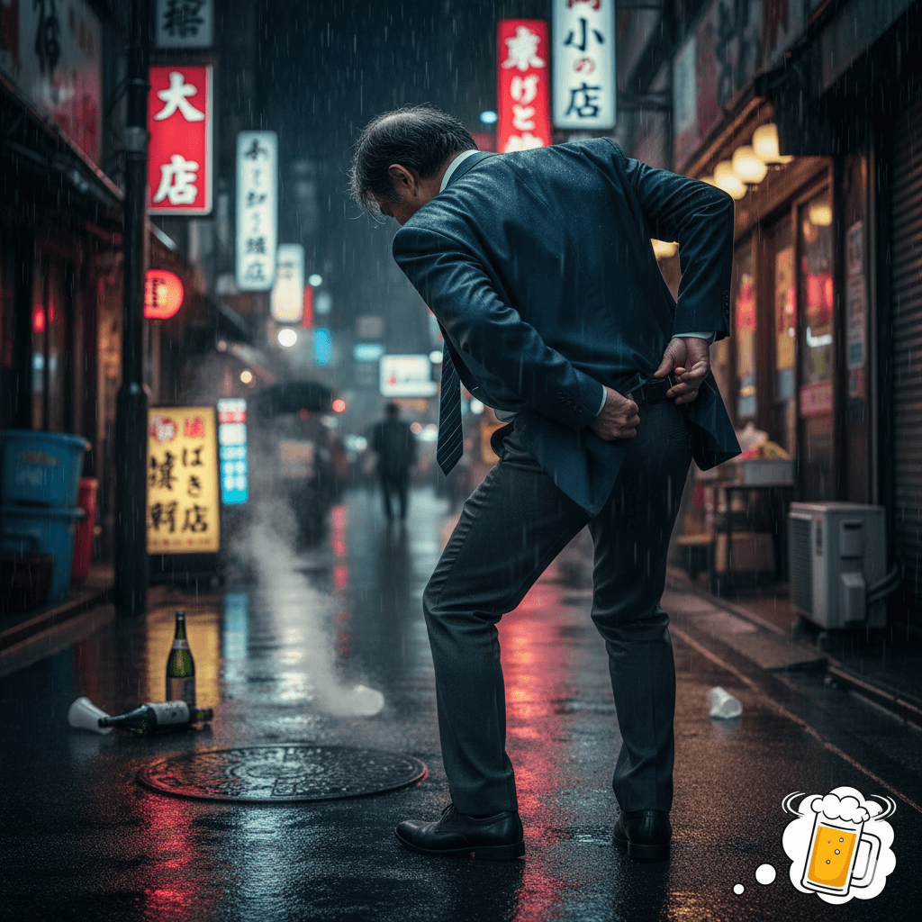 ちょっと酔っている中年
